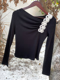 Elegant Knit Top + Plaid Slit Skirt