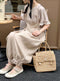 Linen Embroidered Overalls