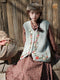 Farmcore Floral Dress + Embroidered Vest