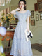 Fairy Puffy Sleeve Belted Dress
