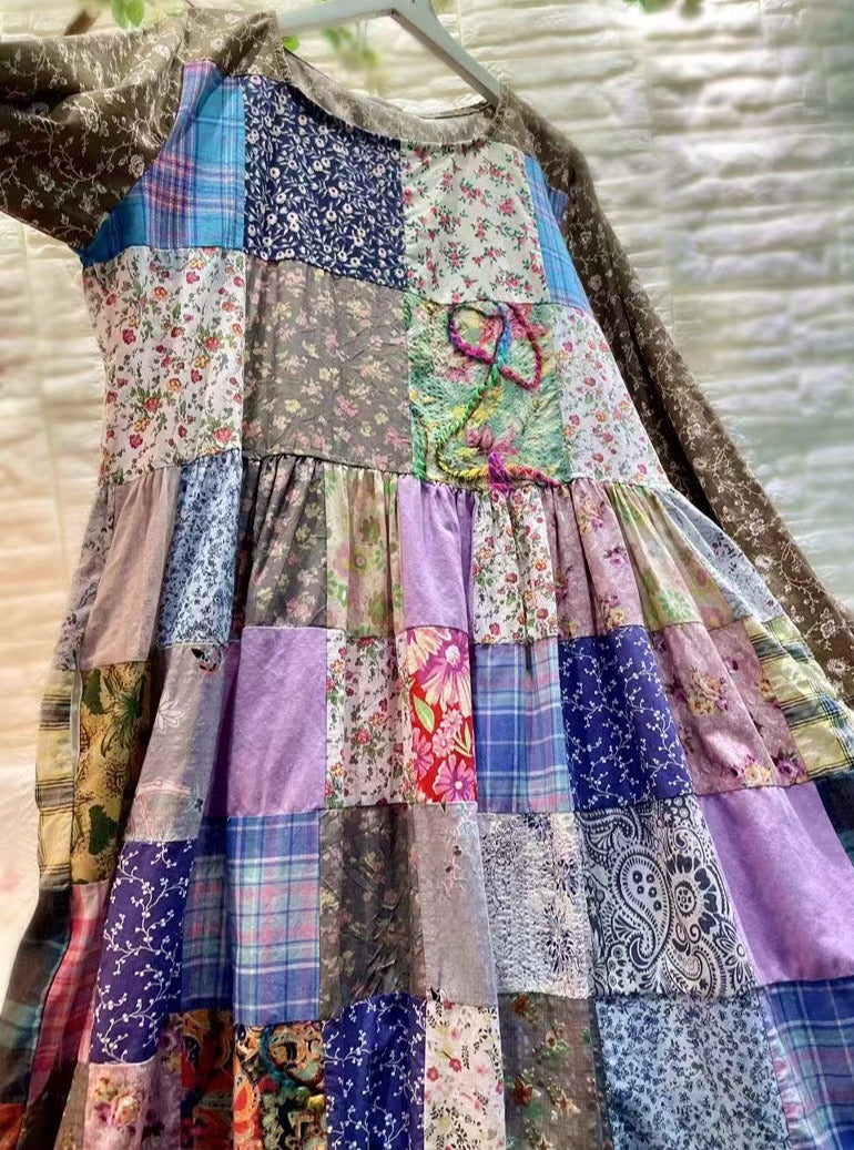 Casual Floral Print Patchwork Printed Dresses