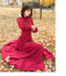 Stand Collar Button Up Corduroy Dress