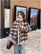 Academia Fleece Lined Plaid Coat