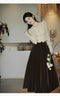 Vintage Top + Velvet Skirt 2pcs Set