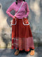 Fleece Lined Corduroy Patchwork Skirt