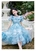 Royalcore Princess Puffy Sleeve Ruffled Dress