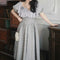 Vintage Gray Ruffled Neck Dress