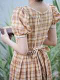 Vintage Plaid Dress With Belt