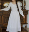 Royal V-neck Lace Trim Ivory Dress