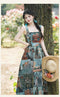 Vintage Art Print Overall Dress