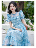 Royalcore Princess Puffy Sleeve Ruffled Dress