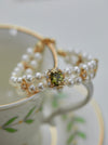 Olive Green CZ Zircon Earrings/ Bracelet