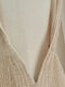 Beige Embroidered Pleated Dress