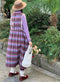 Cute Woolen Plaid Overall Dress