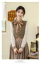 Vintage Vest+Blouse+Plaid Skirt