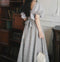 Vintage Gray Ruffled Neck Dress