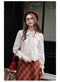 Romantic Academia Cotton Blouse + Plaid Vest + Skirt 3pcs Set