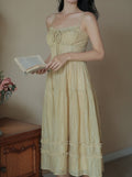 Vintage Lace Trim Neck Slip Dress