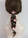 Green Ribbon & 3pcs Cherry Blossoms