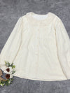 Fleece Lined Embroidered Cotton Blouse