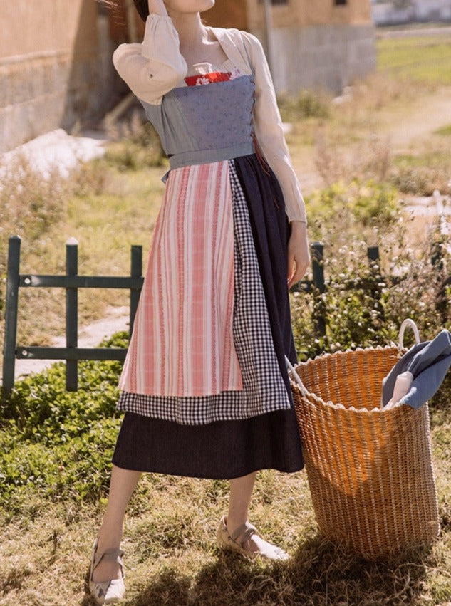 asteria sweetheart chiffon long dress Blue