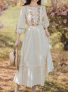 3/4 Sleeve Ethnic Embroidered Dress