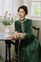 Stand Collar Velvet Victorian Dress