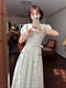 Plants Print Cottagecore Dress