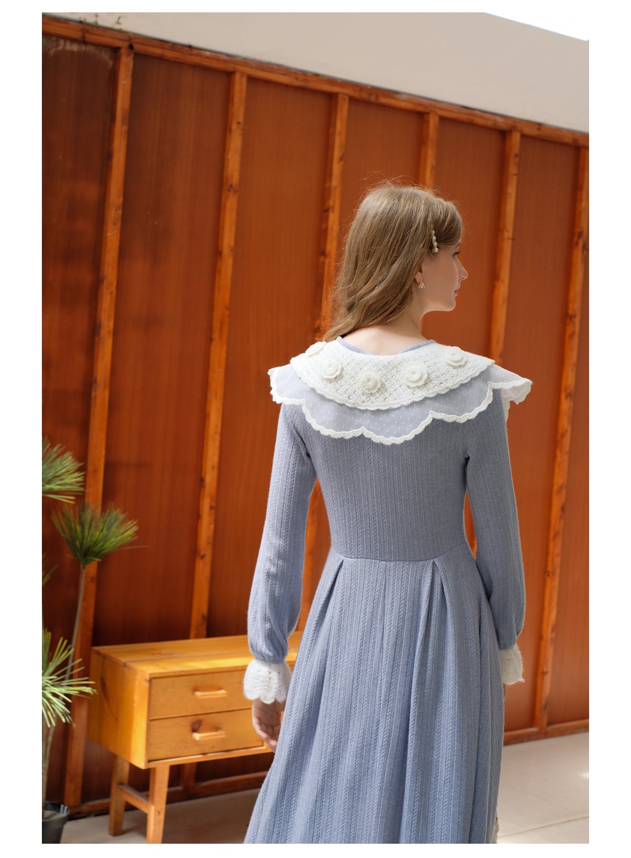 Crocheted Collar Knit Dress– The Cottagecore