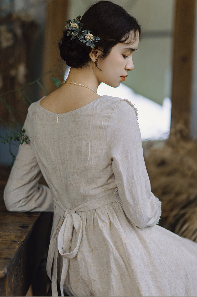 chinese dress ladies Cotton Linen Regency Ear Dress– The Cottagecore