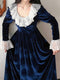 Lace Collar Velvet Regency Era Dress