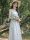 Cottagecore Floral Print Lace Up Slip Dress