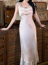 French Satin Lace Dress