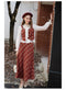 Romantic Academia Cotton Blouse + Plaid Vest + Skirt 3pcs Set