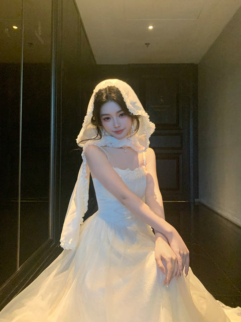 French-Style Slip Dress (Shawl Included) - The Cottagecore