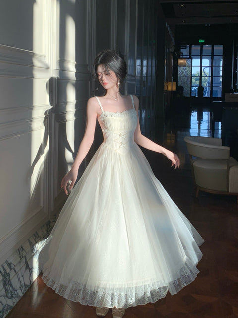 French-Style Slip Dress (Shawl Included) - The Cottagecore