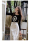 Black Embroidery Mirror Top + A-line Skirt 2pcs Set