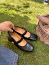 Vintage Block Heels Buckle Shoes