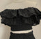 Off-shoulder Embroidered Top + Mini Skirt 2pcs Set