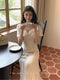 White 3D Roses Fairy Dress