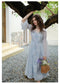 Fairy Romantic Beaded Slip Dress + Long Chiffon Cardigan