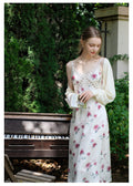 Romantic Rose Satin Slip Dress + Fairy Cardigan
