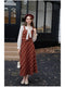 Romantic Academia Cotton Blouse + Plaid Vest + Skirt 3pcs Set