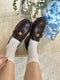 Vintage Block Heel Loafers Shoes