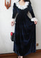 Lace Collar Velvet Regency Era Dress