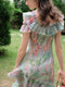 French Floral Ruffled Dress