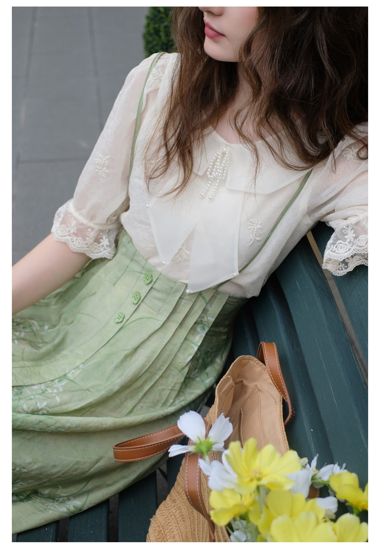 Custom Inked Chiffon Half Skirt - Chiffon