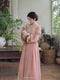 Lace Collar Pink Vintage Dress