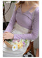 Fairycore Beaded Lavender Knitted Shirt