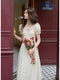 Gorgeous Beaded V Neck Dress Simple Wedding Dress